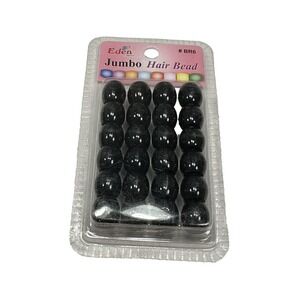 NEW eden 24 count jumbo hair bead accessories braids BR6 BLACK